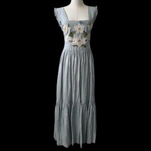 Carolina K White and Blue Floral Dress